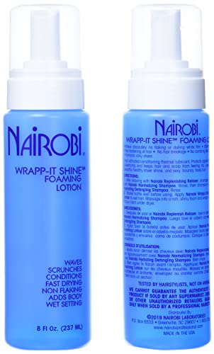 Nairobi Wrapp-it Shine Foaming Lotion 16 Fl Oz - Fast Drying Hair Styling Lotion