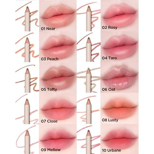 THESAEM Cover Perfection Lip Pencil - 01 Near Skin Beige - Slim 4mm Lip Liner for Overlip Correction - Korean Makeup Lip Contouring Pencil Easy Blending Formula, 0.04oz