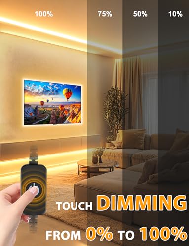 Lamomo LED Strip Lights 65.6ft Warm White Dimmable Waterproof Neon Rope
