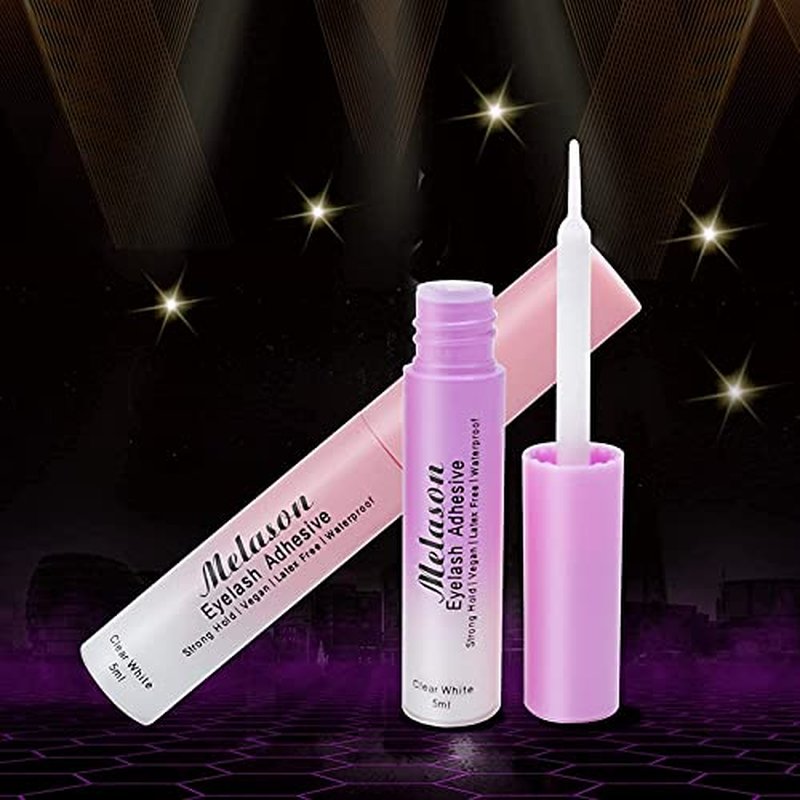 Best Eyelash Glue,Super Strong Hold Eyelash Adhesive,Fast Drying,Latex Free Vegan Waterproof Hypoallergenic Strip Lash Adhesive,Suitable for Senstive Eyes, 2pcs/Pack, 5mlx2 0.34fl.oz