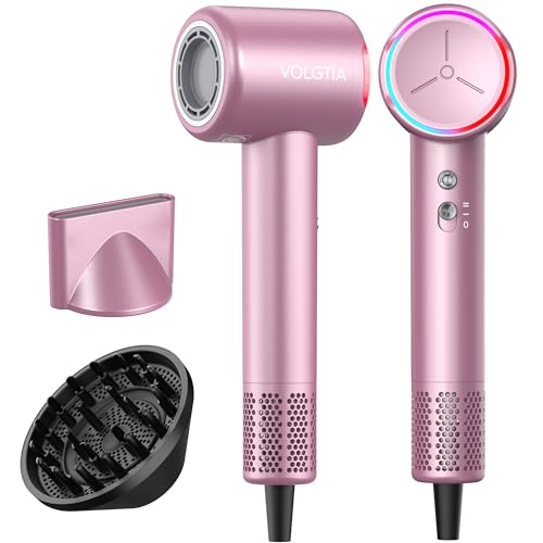 Volgtia Cherry Blossom Pink High-Speed Hair Dryer with Diffuser & Concentrator