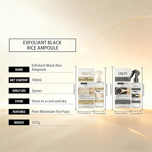 Rice & Black Rice Exfoliating Mist Set ? Dual Hydrating Skin Rejuvenation Mists with Rice Bran Water, Niacinamide & Hyaluronic Acid, Face & Body Care Duo(Rice & Black Rice)