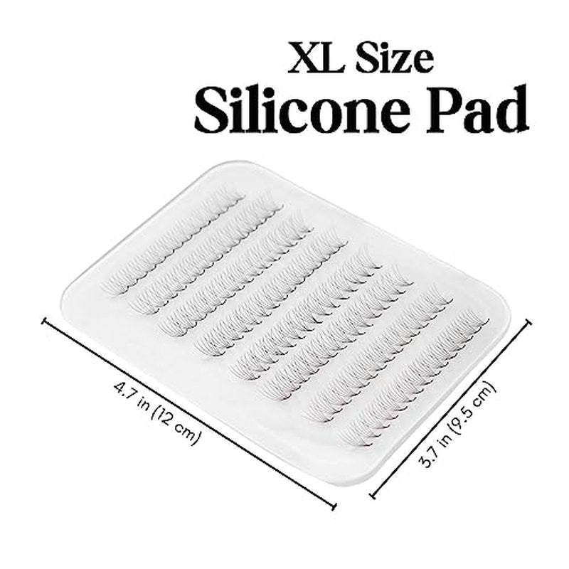 2 pcs Large Silicone Eyelash Pads for Lash Extension | XL Size 3.7 x 4.7 inches | Premade Lash Holder Sticky Pad for Eyelash Extension | Compatible with All Lash Tiles