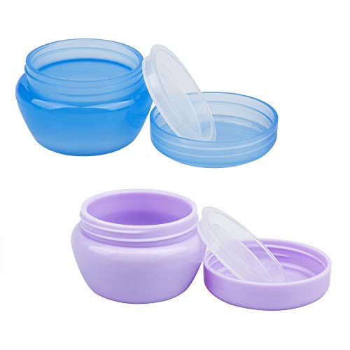 Sonku Travel Containers for Toiletries,Travel Containers Sets Plastic Cosmetic Makeup Jars 20ml /Per,Leak-proof Travel Accessories with Lid for Cosmetic Makeup Face Body Hand Cream (10 Pieces)