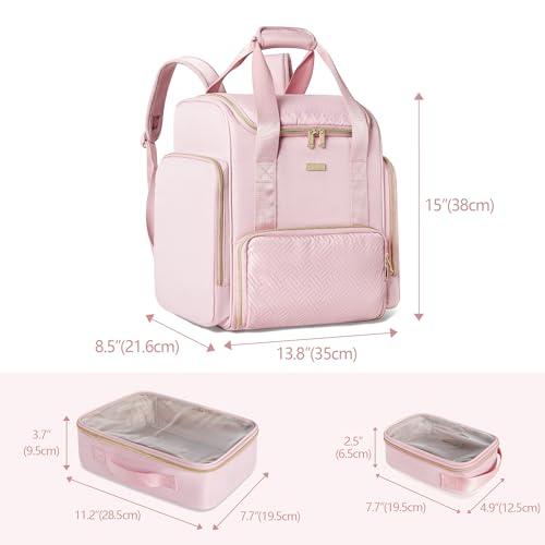 Large Makeup Backpack with 3 Clear Makeup Bags, Double Layers Professional Makeup Travel Case with Brushes Storage Section for Makeup Artists