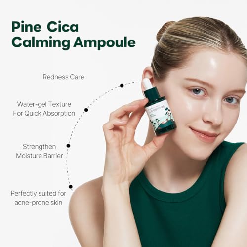 ROUND LAB Pine Cica Ampoule - Hydrating Skin Barrier Serum with Hyaluronic Acid
