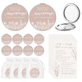 CroBlissful Inspirational Gifts for Women Bulk 12 Set - Classic Double-Sided Makeup Mirrors with Quotes & Organza Bags