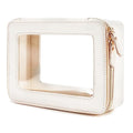 Off-White Large Travel Makeup Bag Organizer - Waterproof Cosmetic Pouch for Women