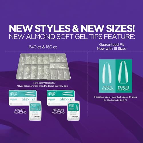 Soft Gel Tips Short Almond 640 Count - Pre-Shaped Nail Extensions for Long-Lasting Manicures
