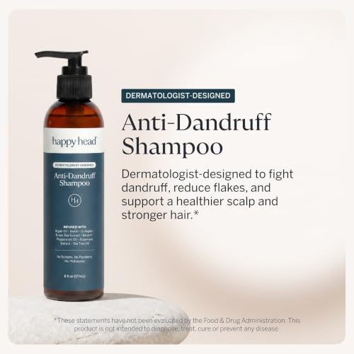 Happy Head Anti-Dandruff Shampoo for Itchy Scalp, 6 Fl Oz - Dermatologist-Designed Relief