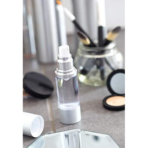 JUVITUS (12 Pack) 1 oz Airless Silver Matte Plastic Spray Bottle