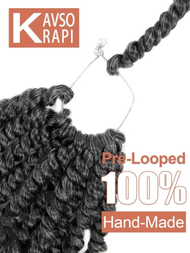 Salt and Pepper Passion Twist Hair Extensions 4 Inch Short Crochet Braid - Pack of 8