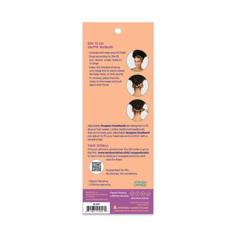 SwirlyCurly Women’s Brown No-Slip Adjustable Turban Headband for Curly & Natural Hair - Pack of 1