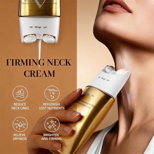 Angel Silk AH-8 Firming Neck-Eye Cream Bundle, Tightening & Revitalizing Set, Electric Massage Eye Cream with Red Light, Firm Smooth of Eye Fine Lines, Anti-Wrinkle Deep Moisturizing Skincare