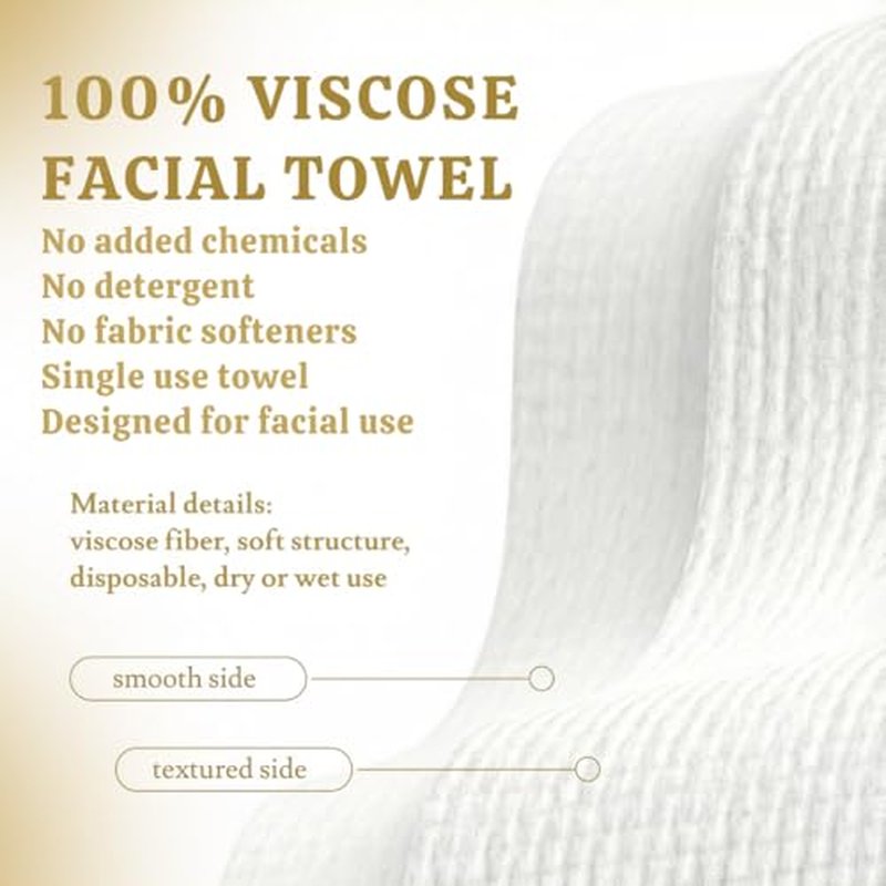 Glow & Go XL Disposable Face Towel 10x15 Inch, 100% Biodegradable Premium Towels for Fine Line Prevention & Radiant Skin, Chemical Free, 50 Count One Month Supply, 1 Pack