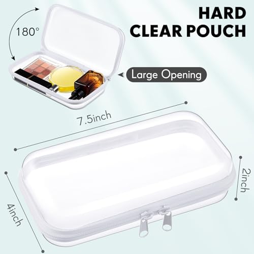 Sanwuta 10 Pack Small Clear Hard Zipper Cases with Labels, S / Set of 10