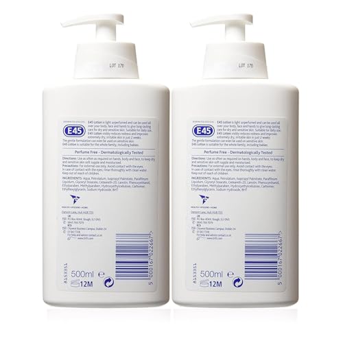 E45 Dermatological Moisturising Lotion with Cherry Scent - 16.91 Fl Oz Pack of 2