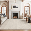 Beige 6x9 Area Rug Non Slip Washable Living Room Carpet - Valenrug