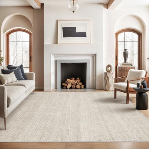 Beige 6x9 Area Rug Non Slip Washable Living Room Carpet - Valenrug