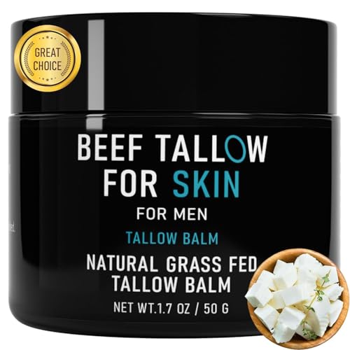 Beef Tallow for Skin, Beef Tallow Skin Care for Men, Mens Skincare Moisturizer for Face Neck Deeply Nourishing and Moisturizing, Tallow Face Moisturizer for Men