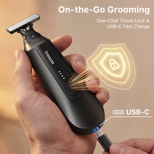 Manscape Body Hair Trimmer H6 One MagBlade Pro for Sensitive Skin, Built-in Dual LED Light, Waterproof Wet/Dry Groomer, USB-C Rechargeable, Full-Body Grooming for Chest and Legs, Black