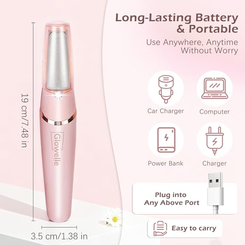 Glowelle Electric Foot Callus Remover, Electric Callus Remover for Foot, Rechargeable Portable Pedicure Tool Kit, Smooth Foot File Tools for Dead Hard Cracked Dry Skin, Foot Care for Women,Men Gift