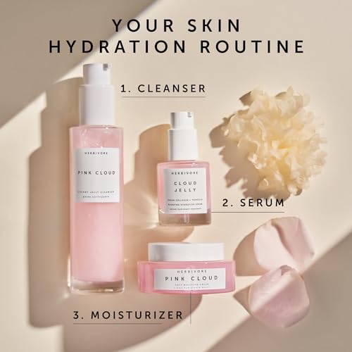 HERBIVORE "Skin In The Clouds" 3-step Plumping Hydration Gift Set | Cleanser, Cream, Serum | Plant -Based