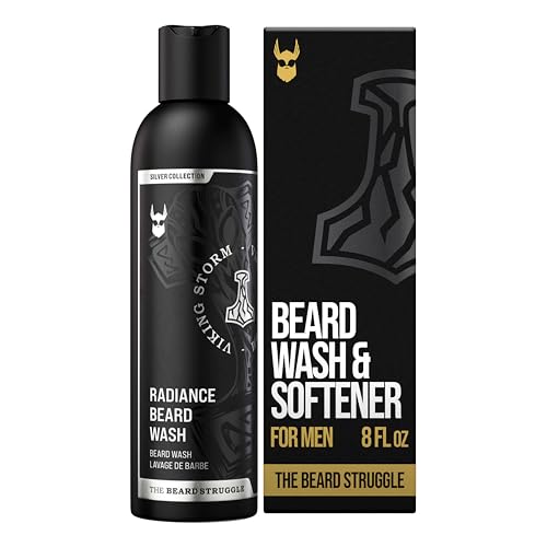 The Beard Struggle Radiance Beard Wash ? Silver Collection, Viking Storm ? Deep Clean & Hydrated Care ? Beard Cleanser for Men (8 fl oz)