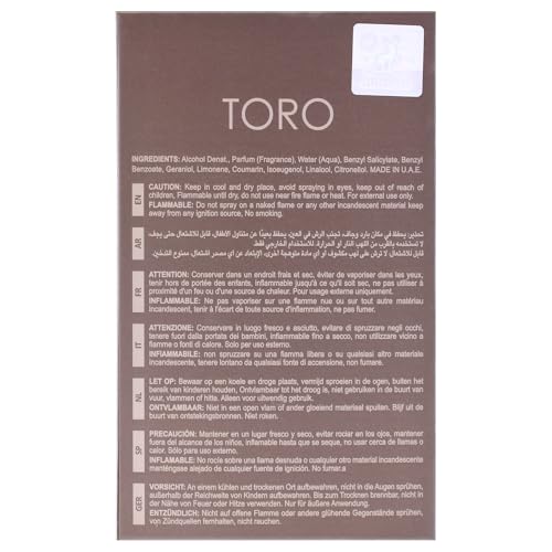 Maison Alhambra Toro Pour Homme Eau de Parfum Spray 3.4oz - Citrusy Aromatic Woody Fragrance for Men