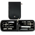 Black Synthetic Leather Manicure Pedicure Set - 3 Swords Germany