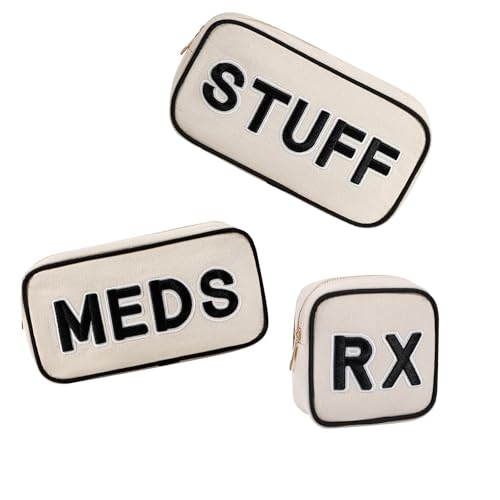 3Pcs Canvas RX Medicine & Storage Bags Set - Small, Med & Stuff Bag - Variation of THIS listing