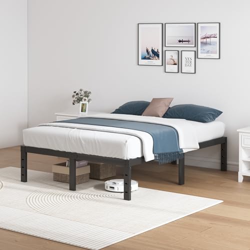 Queen Size 14 Inch Heavy Duty Metal Bed Frame - No Box Spring Needed, Under-Bed Storage, Noise-Free, Easy Assembly