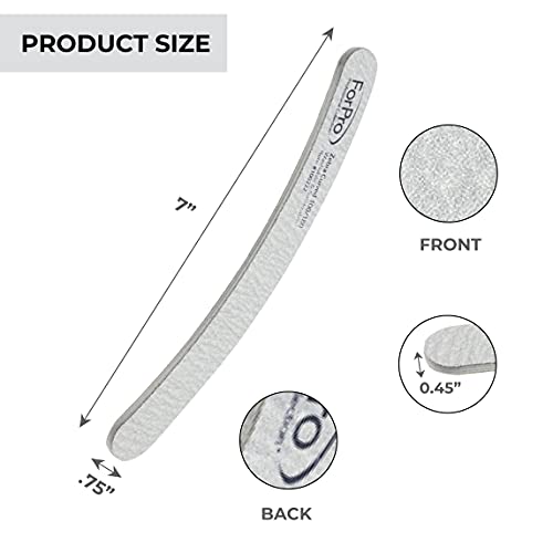 ForPro Professional Zebra Curved Foam Nail Files 50 Pack - Manicure & Pedicure