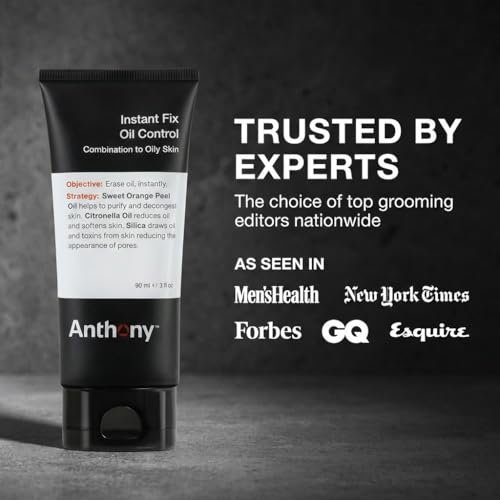 Anthony Instant Fix Oil Control for Men ? Mattifying Lotion for Oily Skin ? Moisturizer and Pore Minimizer Instantly Eliminates Shine ? 3 Fl Oz