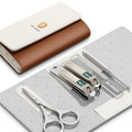 Colorful Manicure & Pedicure Set with Nail Clippers & Face Scissors - Brown (Mr-6685)