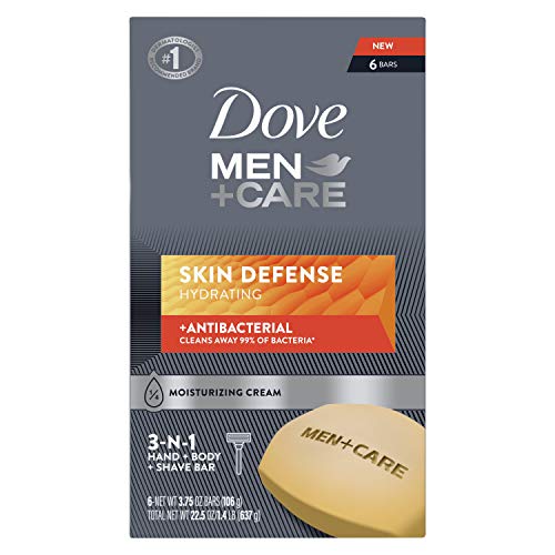 Dove Men+Care Antibacterial Soap Bar with Aloe Vera - 3.75 Oz, Pack of 6