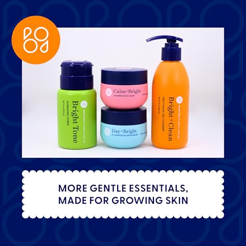 Bright+Clean Gel Facial Cleanser for Sensitive Teen Skin - Gentle pH Balanced Face Wash with Aloe Allantoin Coconut Oil, Clean 6.7oz