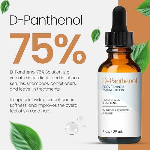 75% D-Panthenol Liquid for Skin & Hair Care - Moisturizing Cosmetic Ingredient