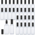 30 Pcs Glass Spray Bottle, 3.4 oz/100 ml Perfume Empty Bottles,Frosted Glass Spray Bottles, Clear Bottle with Black Fine Mist Sprayer,Refillable Container for Perfume Face Body Travel(Black)