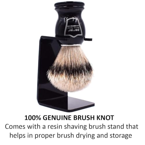 Shaving Brush with Silvertip Badger Bristles & Black Resin Handle - Parker BHST, Variation of THIS listing