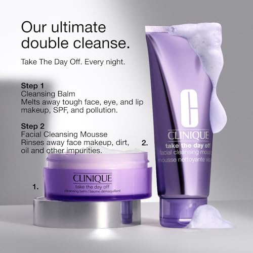 Clinique Take The Day Off Facial Cleansing Mousse with Hyaluronic Acid, Glycerin, 4.2 Fl Oz