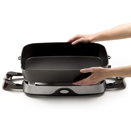 Electric Foldaway Skillet - 16-Inch Nonstick Cooking Pan with Removable Base