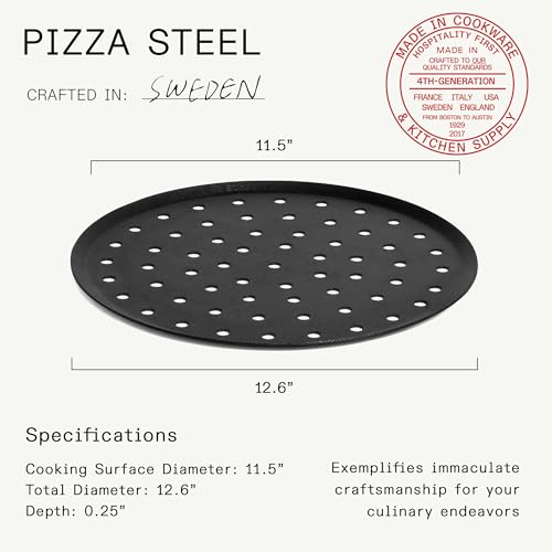 12-Inch Carbon Steel Pizza Steel for Crispy Homemade Pizza - Pre-Seasoned & Induction Compatible