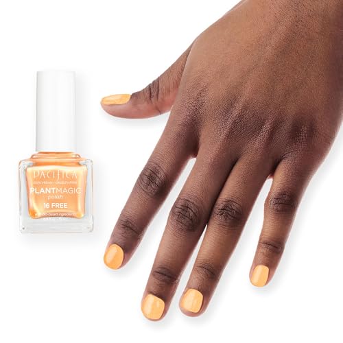 Pacifica Natural Nail Polish ? Plant Magic Orange Nail Polish - Plant Based, Non-Toxic & Clinically Tested - Lasting Colors, Glossy, Chip-Resistant, Clean Beauty, Dermatologist Approved, Tangerine Pop