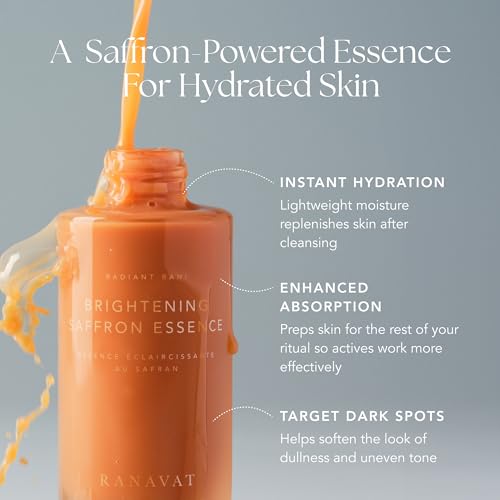 RANAVAT Mini Brightening Saffron Facial Essence 1 fl oz - Hydrating Toner with Niacinamide & Squalane