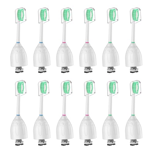 12 Pack Replacement Toothbrush Heads for Sonicare Electric Toothbrushes - Compatible with E-Series, Essence, Elite, Xtreme, and More - Blue Bristles with Protective Covers