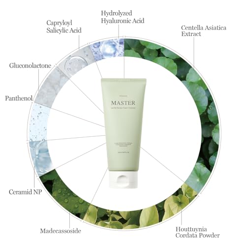 mixsoon Master Gentle Recipe Foam Cleanser-Mild Exfoliation Daily Cleanser, Amino Acid Complex and Cica, Soft Foam for Clear, Moisturized Skin 150ml / 5.07 fl. oz. Korean Glass Skin Care