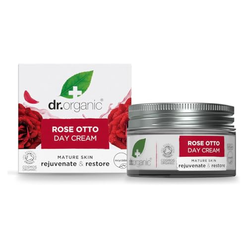 Organic Rose Otto Day Cream for Mature Skin - Hydrating & Anti-Aging, 50mL