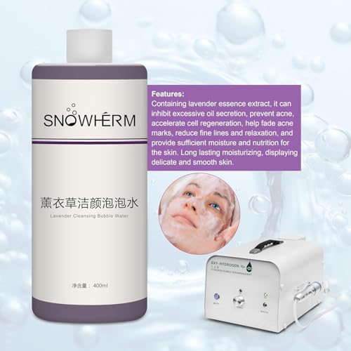 ELitzia Oxygen Bubble Machine Special 400ml/13.5Fl.oz Lavender Solution for Deep Facial Cleaning Moisturizing and Oil Control Water Element Essence Bubble Liquid ETD064(Lavender)