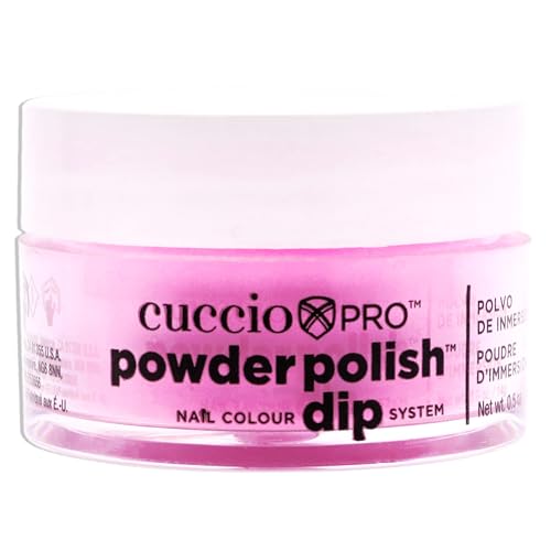 Cuccio Colour Powder Nail Polish - Lacquer For Manicure And Pedicure - Highly Pigmented Powder That Is Finely Milled - Durable Finish With A Flawless Rich Color - Easy To Apply - Neon Pink - 0.5 Oz